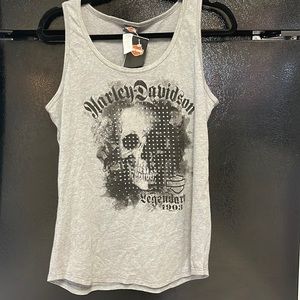 Gray and Black Harley-Davidson glitter tank